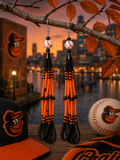 🧡 Baltimore Sunset Baseball Fringe Earrings