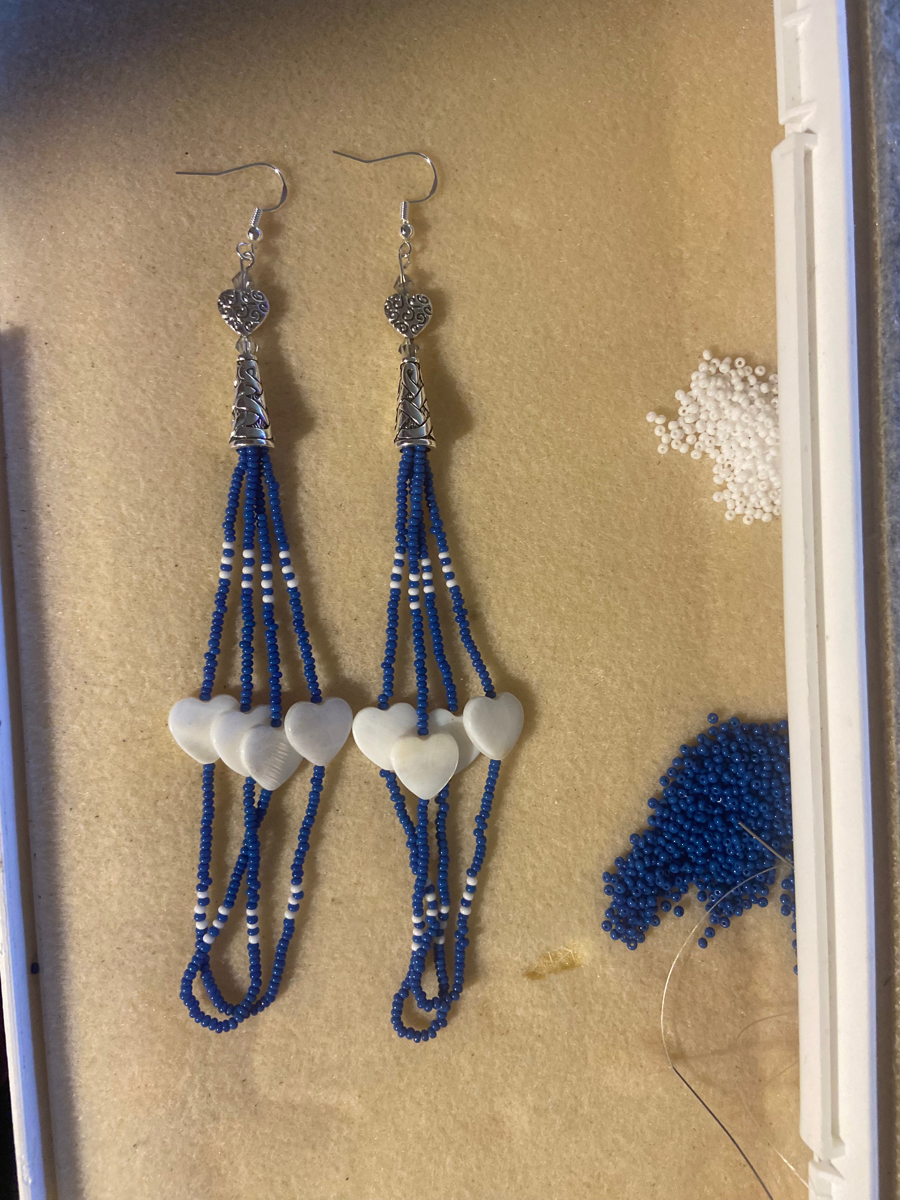 Dodger Love Beaded Fringe Earrings