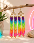 Neon Rainbow Rain Earrings